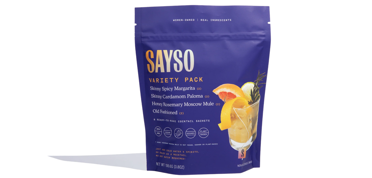 Sayso - Cocktail Mix Skinny Cardamom Plum, 4.62 oz (Case of 6) - Gluten-Free Drink Mixers