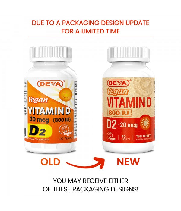 Deva Vegan Vitamin D2 - 800 IU (90 Tablets)