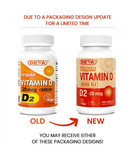 Deva Vegan Vitamin D2 - 800 IU (90 Tablets)