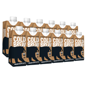 Wandering Bear Coffee - Organic Cold Brew Black, 11 fl oz (Pack of 12) - Dairy-Free Kosher Coffee