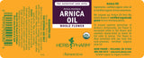 Label of Arnica Oil from Herb Pharm with text and branding details.