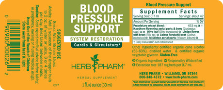 Herb Pharm Blood Pressure Support Liquid Herbal Extract - 1 Fl Oz