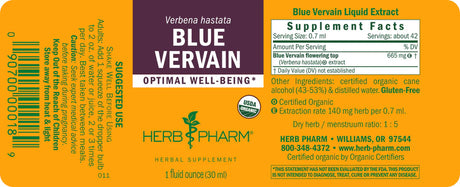 Herb Pharm Blue Vervain Liquid Herbal Extract - 1 Fl Oz