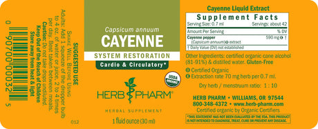 Herb Pharm Cayenne Herbal Extract, Liquid Supplement, 1 fl oz