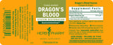 Herb Pharm Dragon's Blood supplement label with supplement facts and branding.