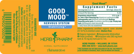 Herb Pharm Good Mood Tonic - Anxiety & Mood Support Supplement - 1 Fl Oz