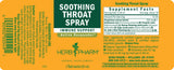 Herb Pharm soothing throat spray label with supplement facts and branding.