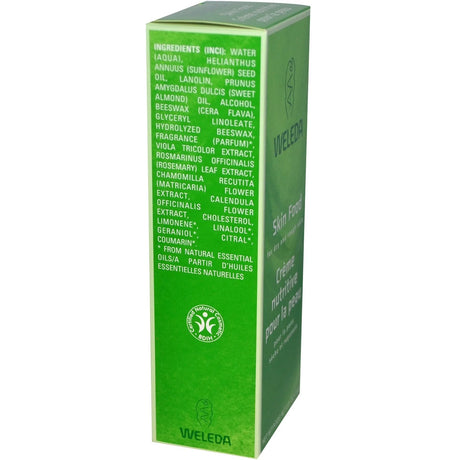Weleda Skin Food box with detailed ingredient list on a white background