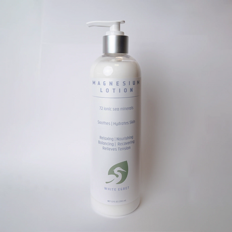 White Egret - Magnesium Lotion Soothes, 12 fl oz - Muscle Relaxation Topical