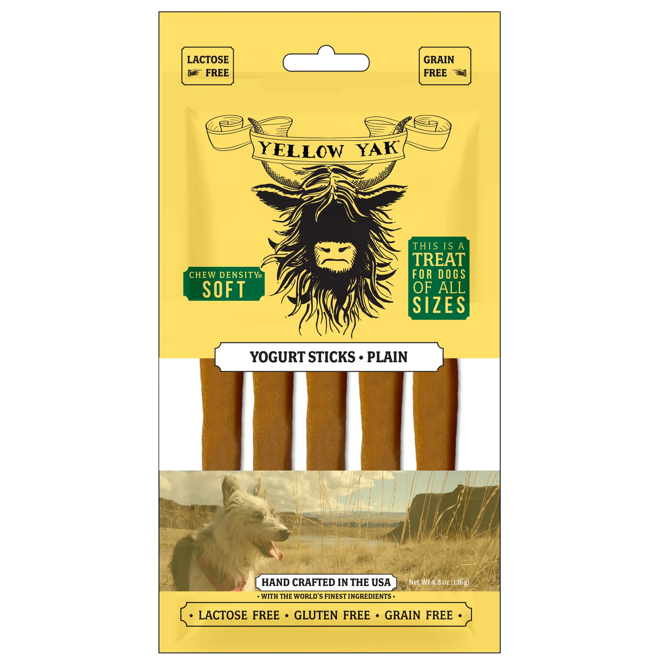 Yellow Yak - Plain Yogurt Sticks 4.8 oz (Pack of 5) - Healthy Snack Sticks