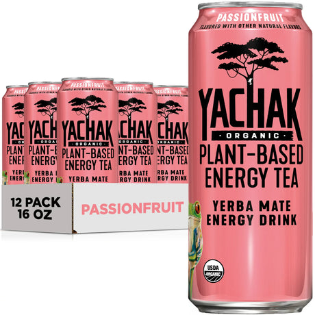 Yachak Passionfruit Yerba Mate, 16 oz Can (12-Pack) - Cozy Farm 
