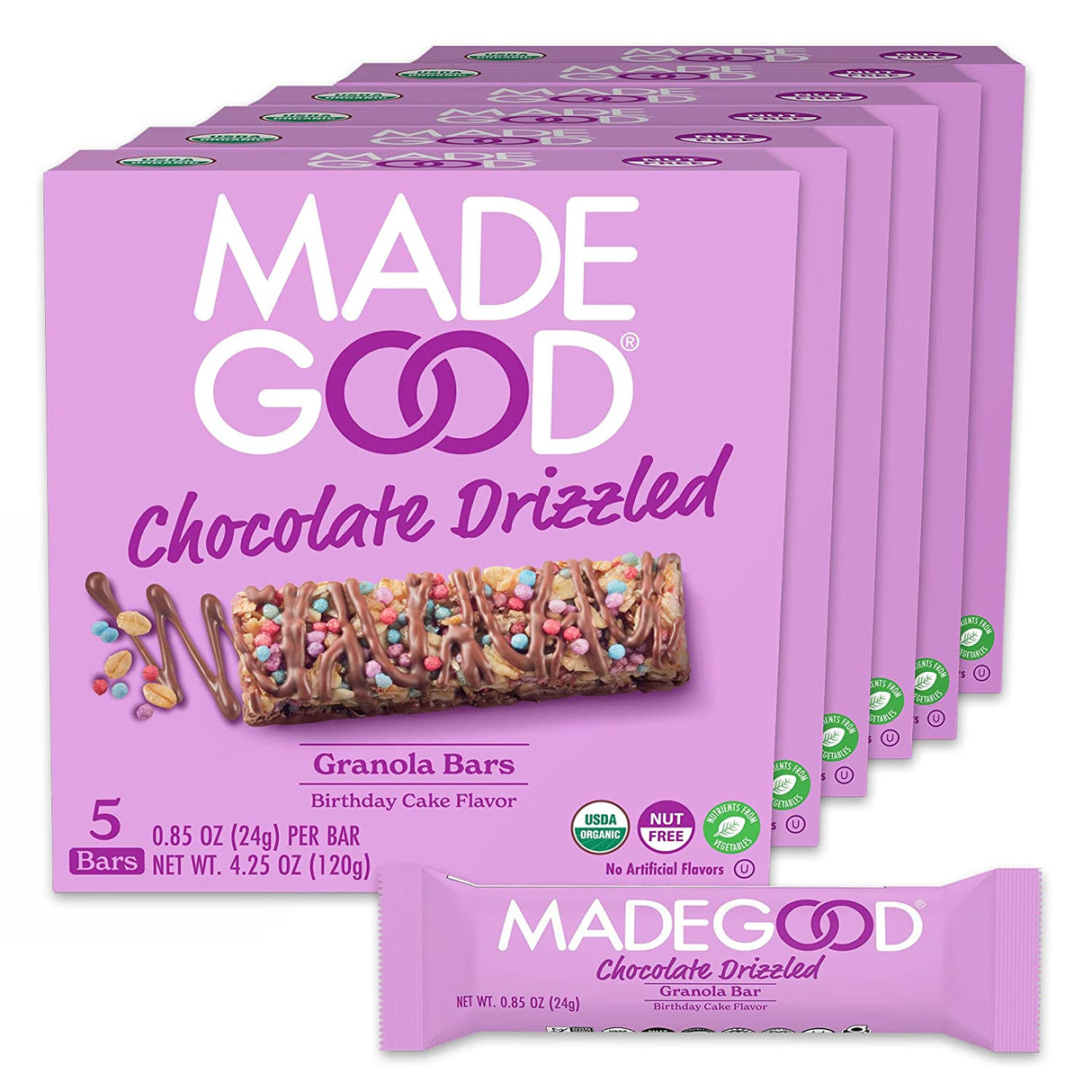 Made Good Birthday Cake Granola Bars - 5.1oz Box of 6 - Cozy Farm 