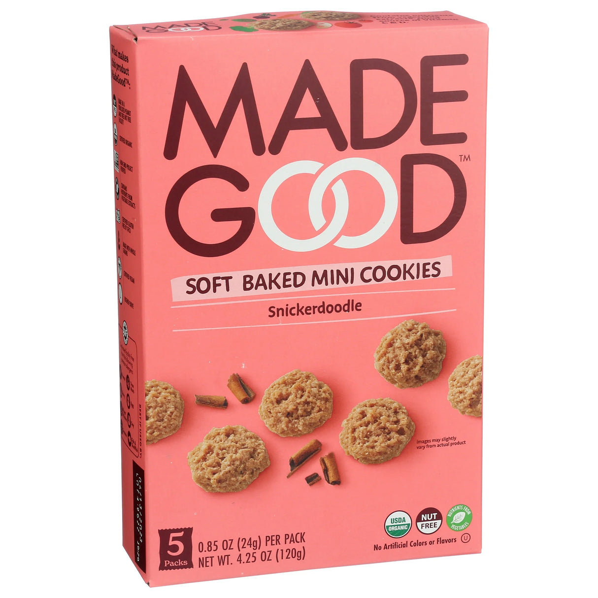 Made Good Soft Mini Snickerdoodle Cookies, Vegan Gluten-Free Snack, Case of 6, 4.25 oz