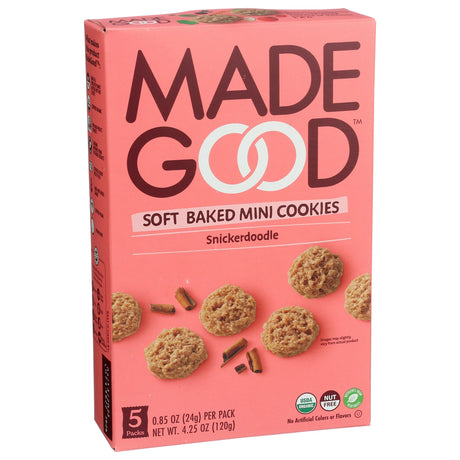 Made Good Soft Mini Snickerdoodle Cookies, Vegan Gluten-Free Snack, Case of 6, 4.25 oz