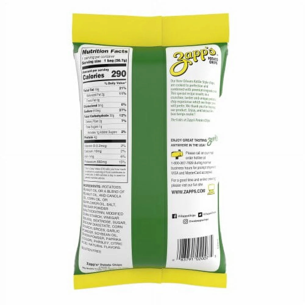 Zapps Potato Chips, Cajun Dill, 2 Oz., Pack of 25