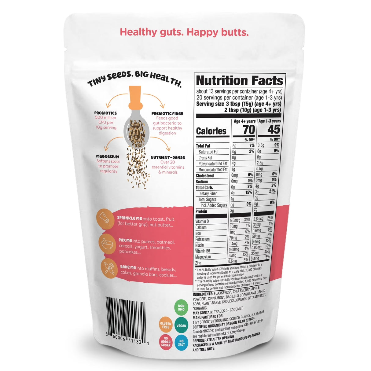 Tiny Sprouts Organic Digestion Booster for Kids, 7 oz, Gluten-Free Digestive Support
