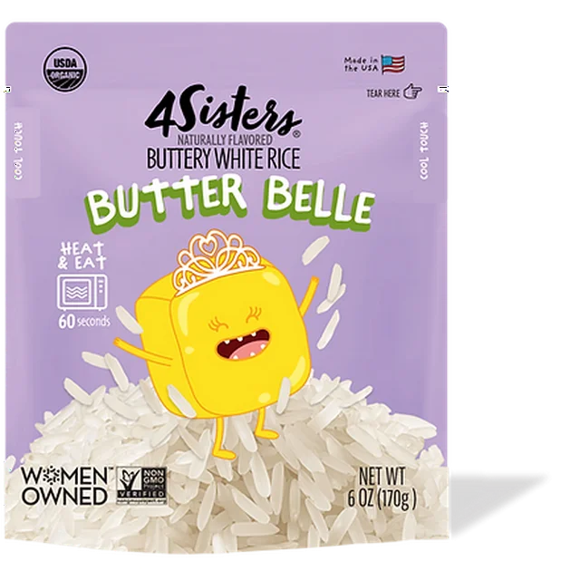 4 Sisters - Organic White Buttery Rice, 6 oz (Pack of 12) - Gluten-Free Case