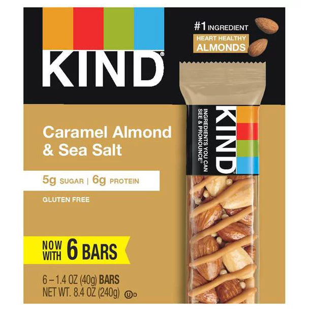 Kind Bar Caramel Almond Sea Salt (Pack of 10, 6/1.4 Oz.) - Cozy Farm 