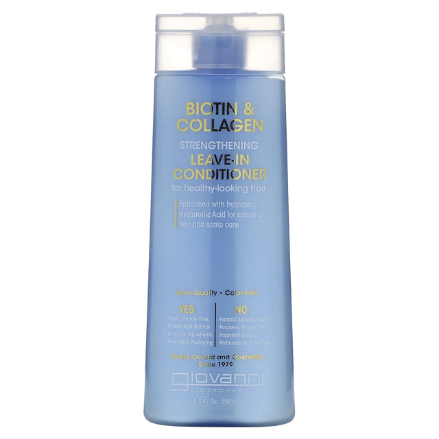 Giovanni Hair Care Products - Bio Collagen Leave-In Conditioner, 8.5 fl oz - Hydrating Hair Treatment