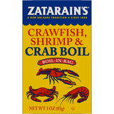 Zatarain's Crawfish, Shrimp & Crab Boil packaging on a white background