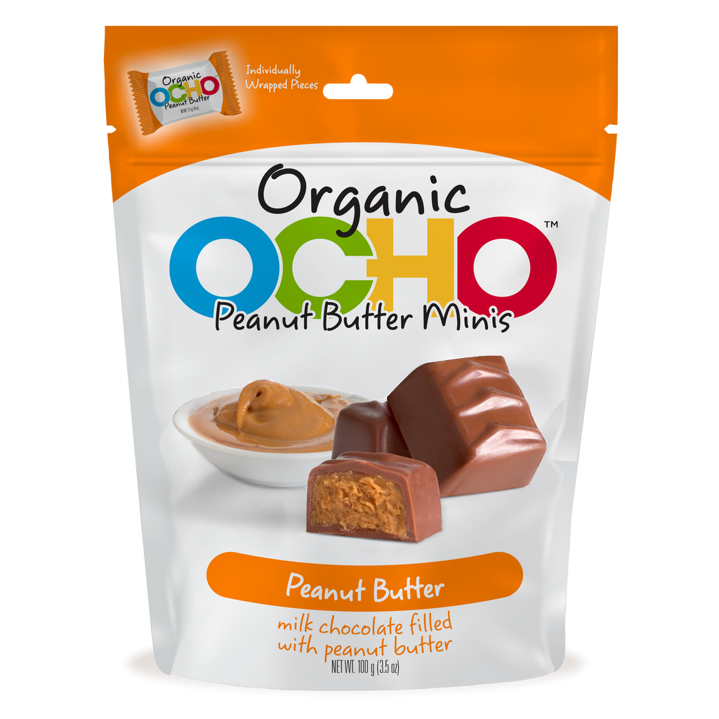 Ocho Candy Mini Pouch Peanut Butter, 3.5 Oz - Case of 12 - Cozy Farm 
