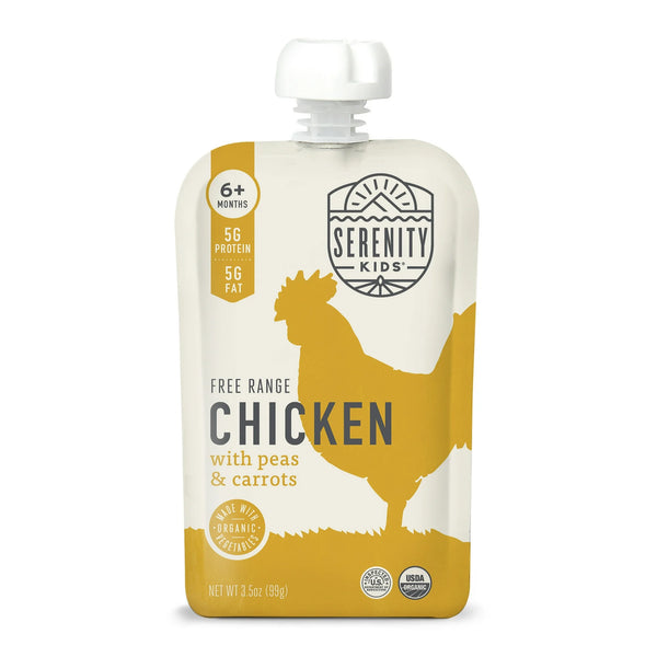 Serenity Kids Chicken Carrot Puree Pouches, 3.5 oz, Pack of 6