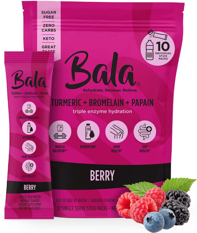 Bala Electrolyte Berry Hydration Sticks, Pack of 8 - Cozy Farm 