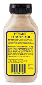 Bookbinder's Prepared Horseradish, 9.75 oz, Pack of 9