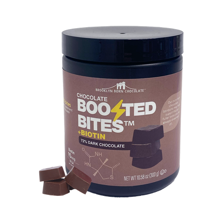 Brooklyn Born Chocolate - Dark Chocolate Biotin Bites, 10.58 oz (Pack of 6) - Gluten-Free Kosher