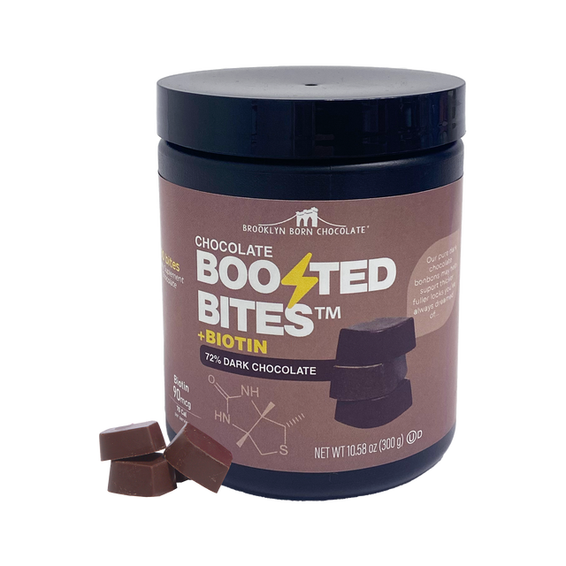 Brooklyn Born Chocolate - Dark Chocolate Biotin Bites, 10.58 oz (Pack of 6) - Gluten-Free Kosher