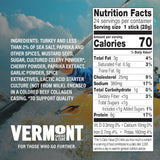 Nutrition facts label for a product with a blurred background of people and food.