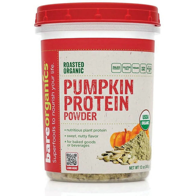 Bare Organics - Organic Pumpkin Protein Powder, 12 oz - Gluten-Free Protein