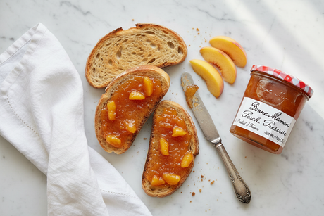 Bonne Maman Peach Preserves Flat Lay