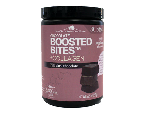 Brooklyn Born Chocolate - Dark Chocolate Collagen Bites, 5.29 oz (Pack of 6) - Healthy Indulgence Snacks