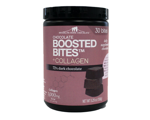 Brooklyn Born Chocolate - Dark Chocolate Collagen Bites, 5.29 oz (Pack of 6) - Healthy Indulgence Snacks