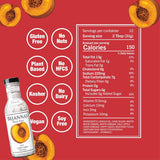 brianna's label with nutritional information and health benefits on a red background