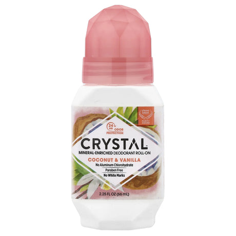 Crystal Mineral Deodorant, Coconut Vanilla, 2.25 fl oz - Natural Odor Protection