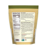 Back of a  bob's red mill millet package with nutrition facts, cooking instructions, and other information.