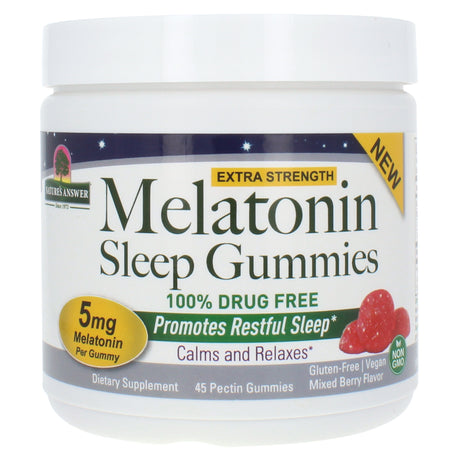 Nature's Answer Melatonin Gummies: 5mg per Gummy, Sleep Support, 45 Count - Cozy Farm 