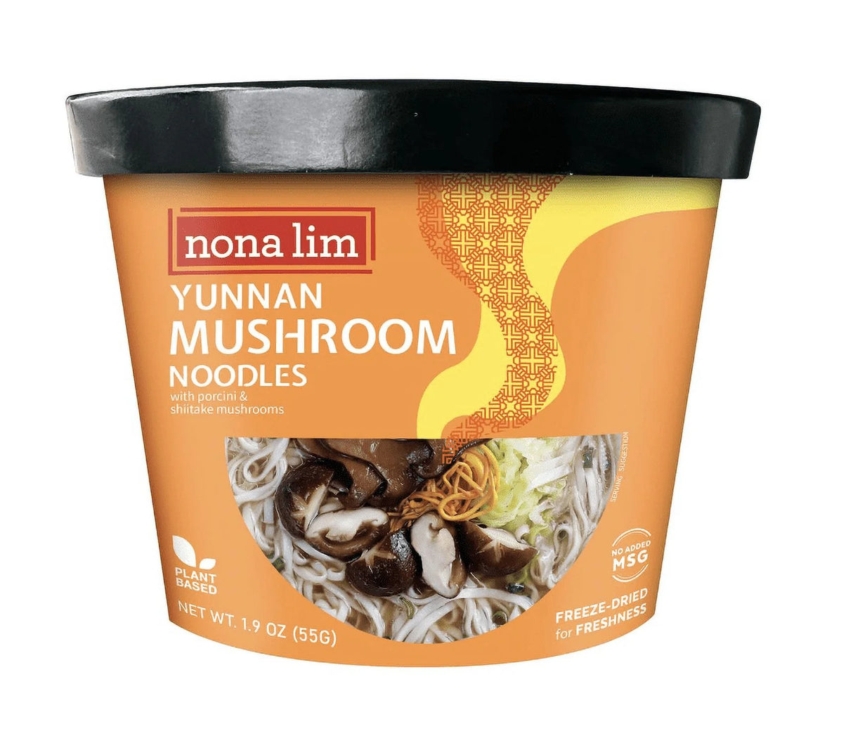 Nona Lim - Instant Noodle Bowl, Yunnan Mushroom, 1.9 oz (Case of 6) - Healthy Asian Noodles
