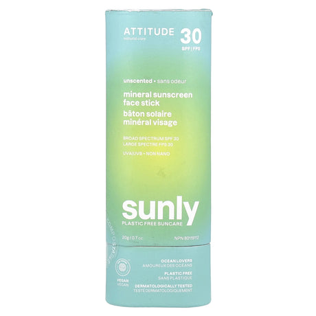 Attitude - Unscented Sunscreen Stick, 0.7 oz - Gentle Sun Protection