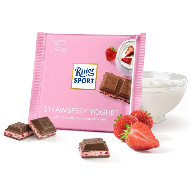 Ritter Sport 3.5oz Strawberry Cream Bars - Pack of 12 - Cozy Farm 