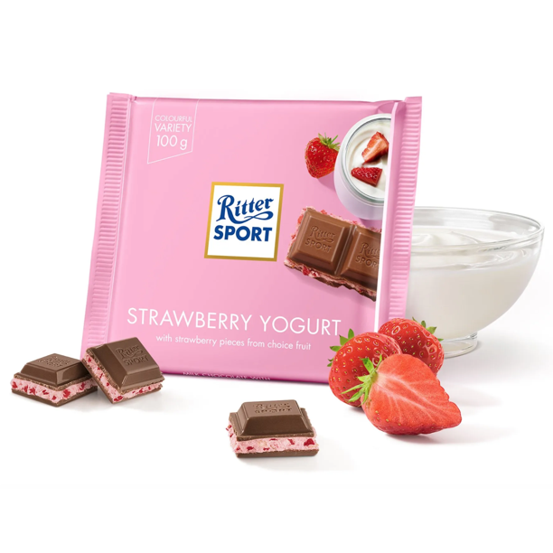 Ritter Sport - Bar Strawberries and Crème (Pack of 12 3.5oz) - Cozy Farm 