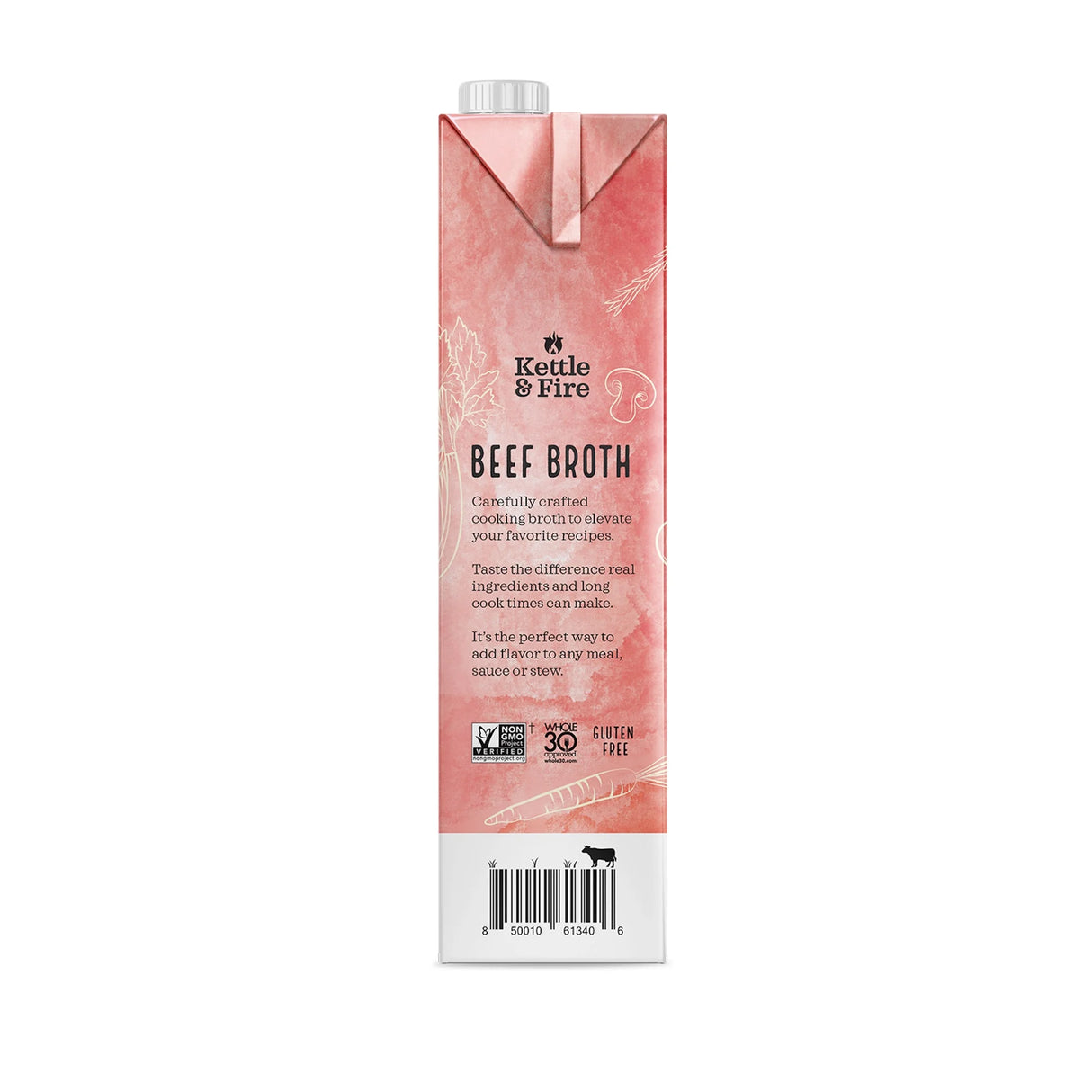 Kettle & Fire Low Sodium Beef Broth, 32 oz Cartons (Pack of 8)