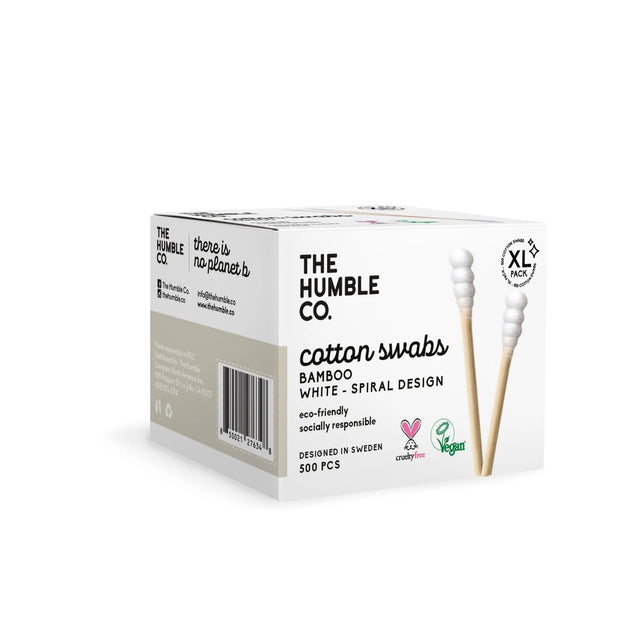 The Humble Co. - Bamboo Cotton Swabs, 500 Count (Case of 4) - Eco-Friendly Swabs