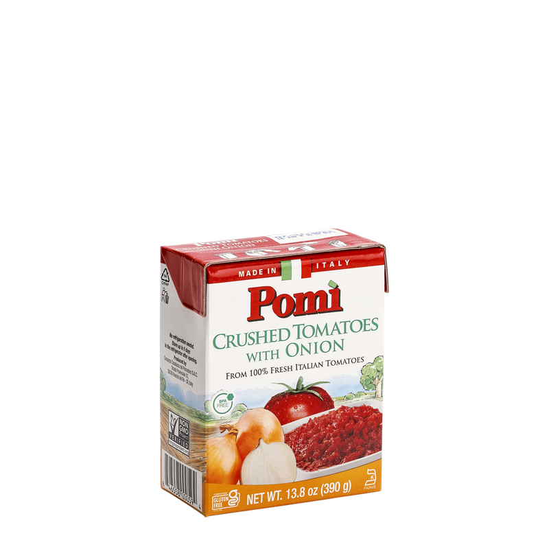 Pomi Crushed Tomatoes with Onion, 13.8 Oz (Pack of 12) - Cozy Farm 