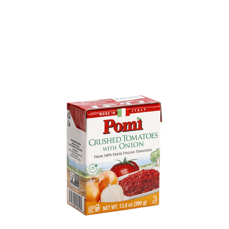 Pomi Crushed Tomatoes with Onion, 13.8 Oz (Pack of 12) - Cozy Farm 