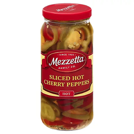 Mezzetta Sliced Hot Cherry Peppers - Case of 6 - 16 Oz Each - Cozy Farm 