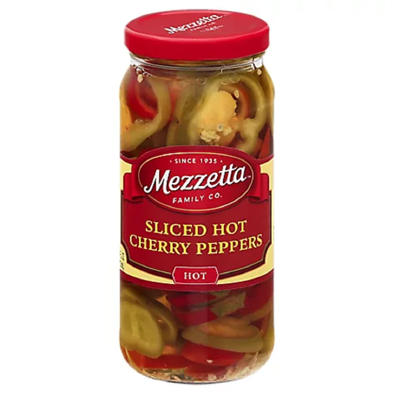 Mezzetta Hot Cherry Sliced Peppers - 16 Oz - Case of 6 - Cozy Farm 