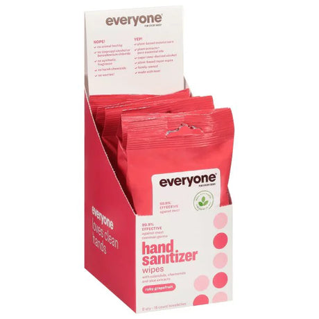 Everyone Hand Sanitizer Wipes Ruby Grapefruit (90 Count) - Cozy Farm 